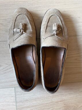 Nettleton Suede Tassel Loafers for Men - Beige Tan
